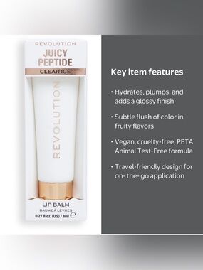 Revolution Juicy Peptide Lip Balm — clear ice